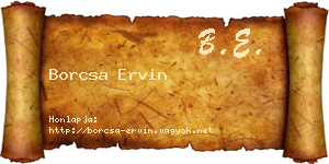 Borcsa Ervin névjegykártya