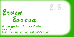 ervin borcsa business card